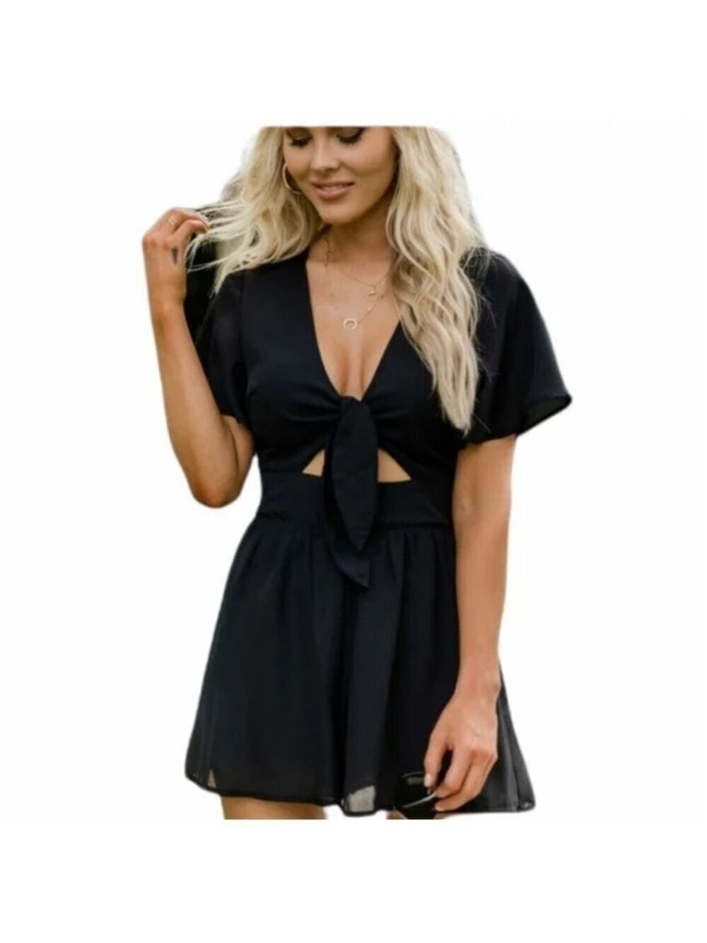 Pink Lily Black Romper Love For A Lifetime XL